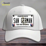 San German Puerto Rico Novelty License Plate Hat Cotton / White