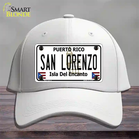 San Lorenzo Puerto Rico Novelty License Plate Hat Cotton / White