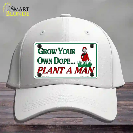 Grow Dope Novelty License Plate Hat Cotton / White