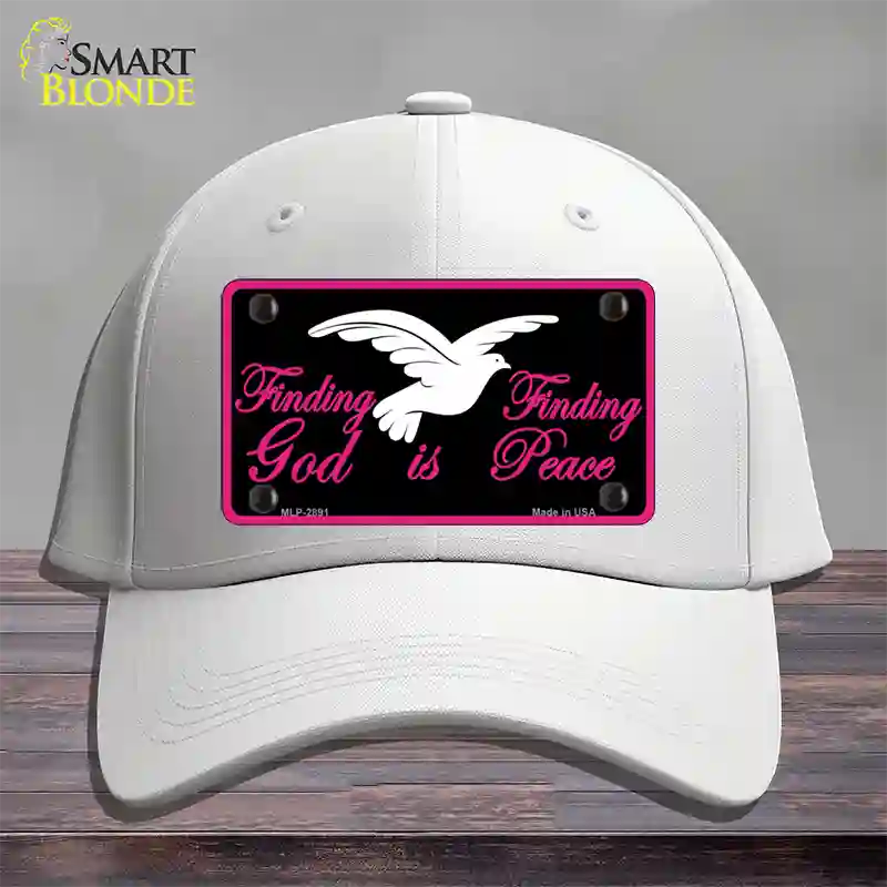 Finding God Finding Peace Black Novelty License Plate Hat Cotton / White