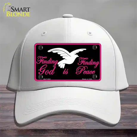 Finding God Finding Peace Black Novelty License Plate Hat Cotton / White