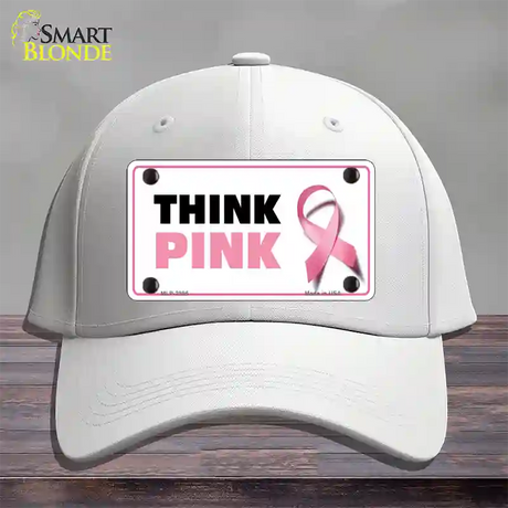 Think Pink Novelty License Plate Hat Sign Cotton / White