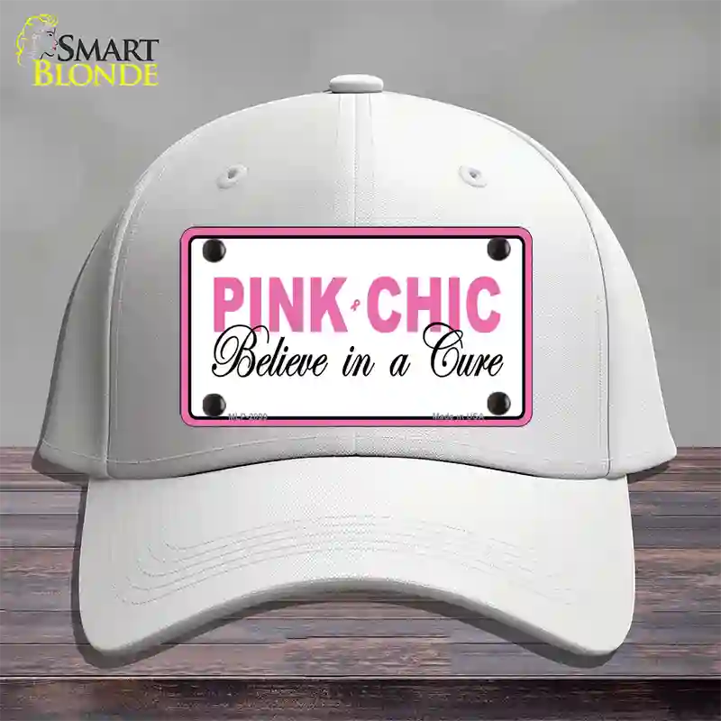 Pink Chic Novelty License Plate Hat Cotton / White