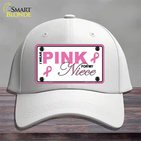 Pink For My Niece Novelty License Plate Hat Cotton / White