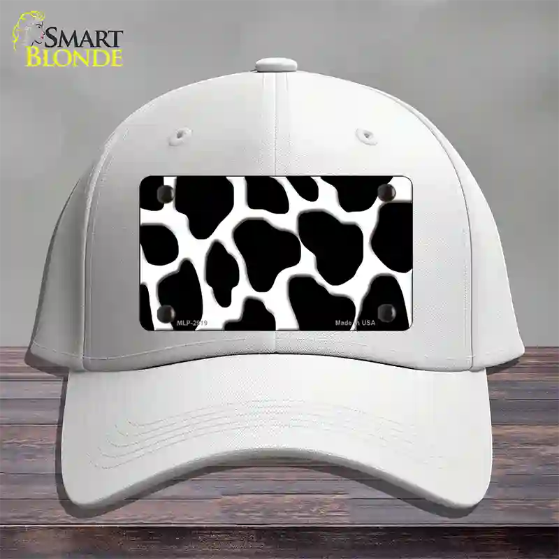 Black White Giraffe Novelty License Plate Hat Cotton / White