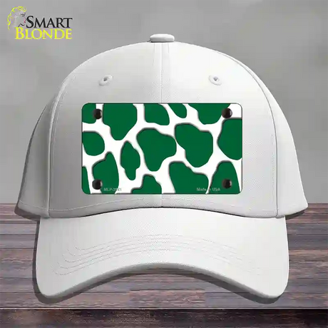 Green White Giraffe Novelty License Plate Hat Cotton / White