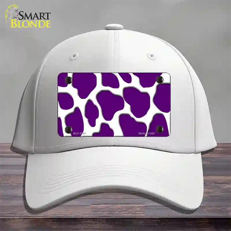 Purple White Giraffe Novelty License Plate Hat Cotton / White