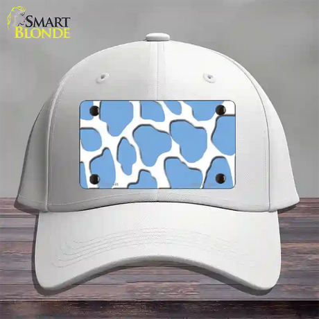 Light Blue White Giraffe Novelty License Plate Hat Cotton / White