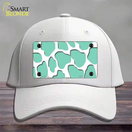 Mint White Giraffe Novelty License Plate Hat Cotton / White