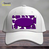 Purple White Giraffe Purple Center Oval Novelty License Plate Hat Cotton / White