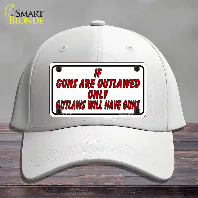 If Guns Are Outlawed Novelty License Plate Hat Cotton / White