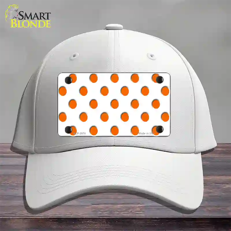 Orange White Polka Dot Novelty License Plate Hat Cotton / White