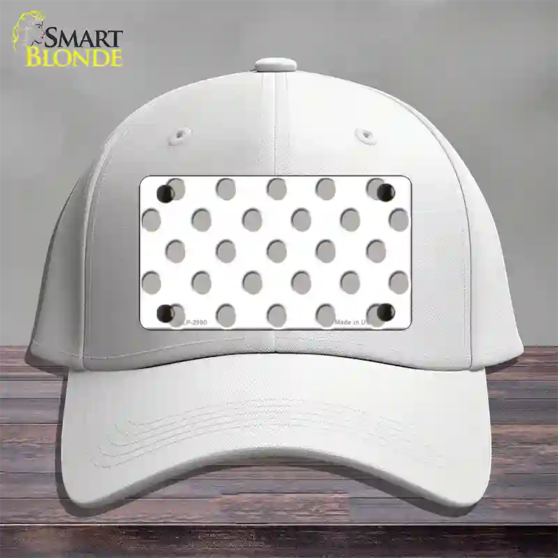 Grey White Polka Dot Novelty License Plate Hat Cotton / White