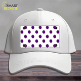 Purple White Polka Dot Novelty License Plate Hat Cotton / White