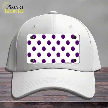 Purple White Polka Dot Novelty License Plate Hat Cotton / White