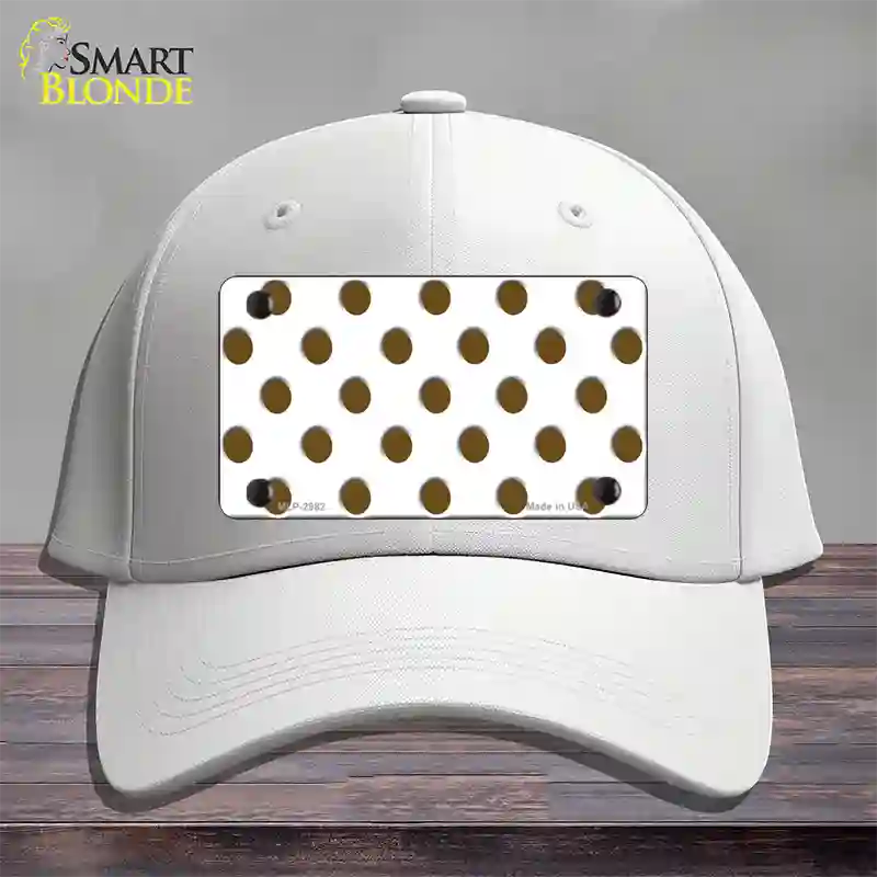 Brown White Polka Dot Novelty License Plate Hat Cotton / White