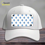 Light Blue White Polka Dot Novelty License Plate Hat Cotton / White