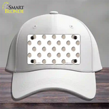 Tan White Polka Dot Novelty License Plate Hat Cotton / White