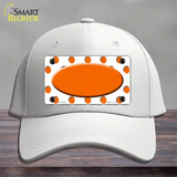 Orange White Polka Dot Orange Center Oval Novelty License Plate Hat Cotton / White