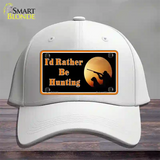 Id Rather Be Hunting Novelty License Plate Hat Cotton / White