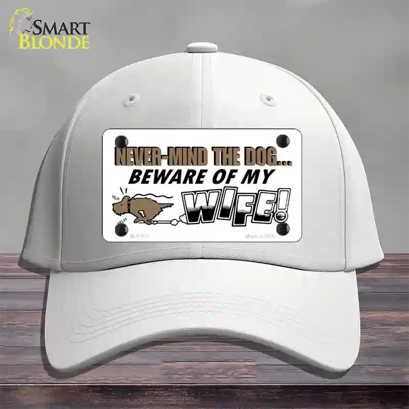 Beware Of My Wife Novelty License Plate Hat Cotton / White