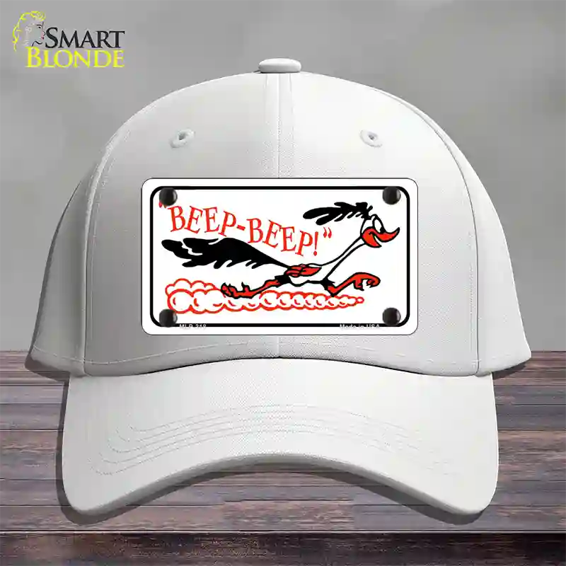 Beep Beep Roadrunner Novelty License Plate Hat Cotton / White