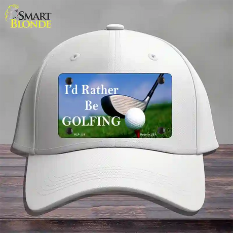 Rather Be Golfing Novelty License Plate Hat Cotton / White