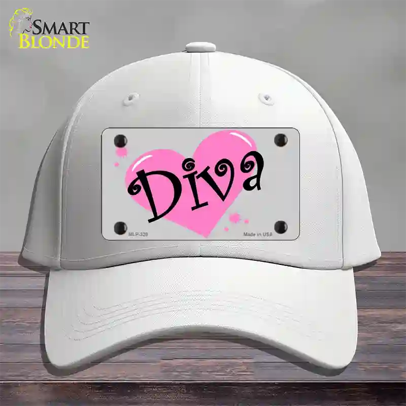 Diva Novelty License Plate Hat Cotton / White