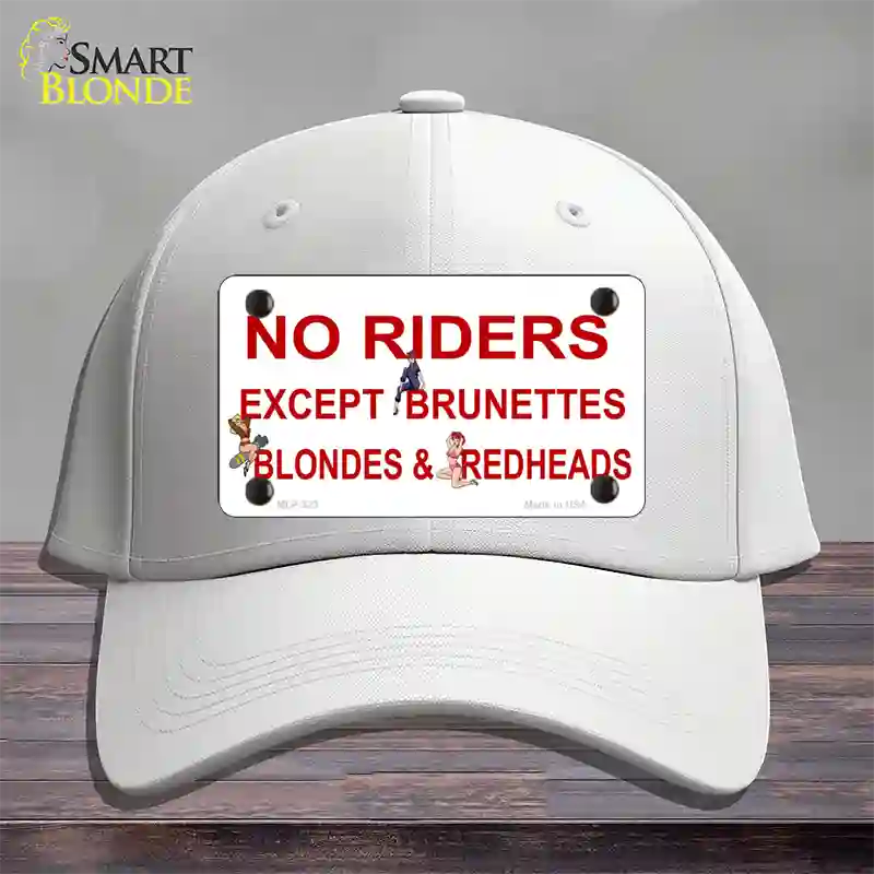 No Riders Except Novelty License Plate Hat Cotton / White