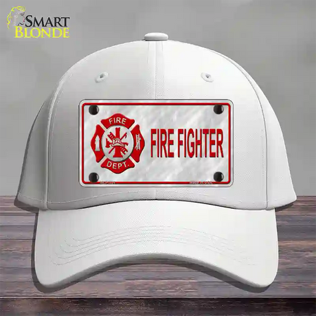 Firefighter Badge Novelty License Plate Hat Cotton / White