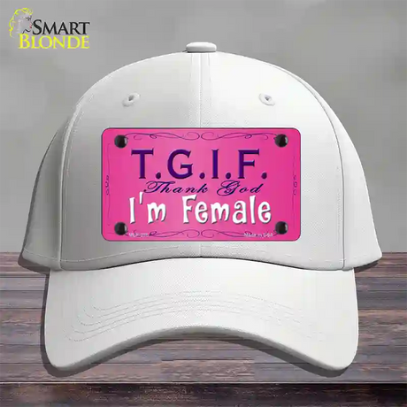 TGIF Novelty License Plate Hat Cotton / White