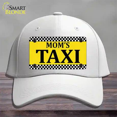 Moms Taxi Novelty License Plate Hat Cotton / White