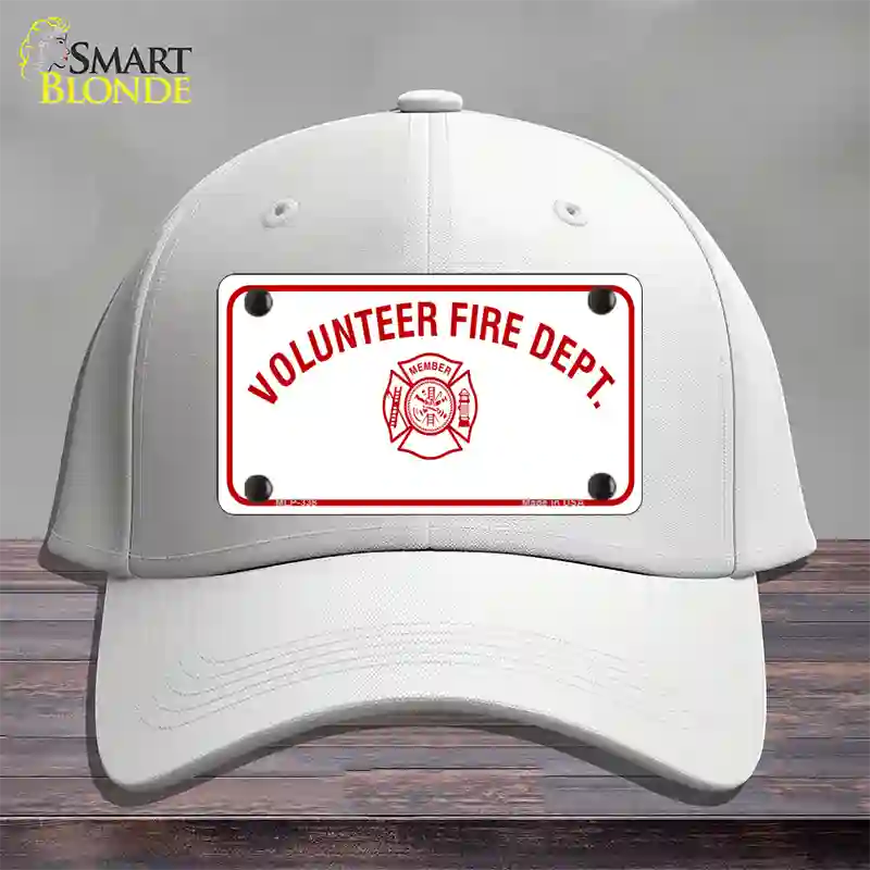 Volunteer Fire Department Novelty License Plate Hat Cotton / White