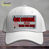 Gun Control Novelty License Plate Hat Cotton / White