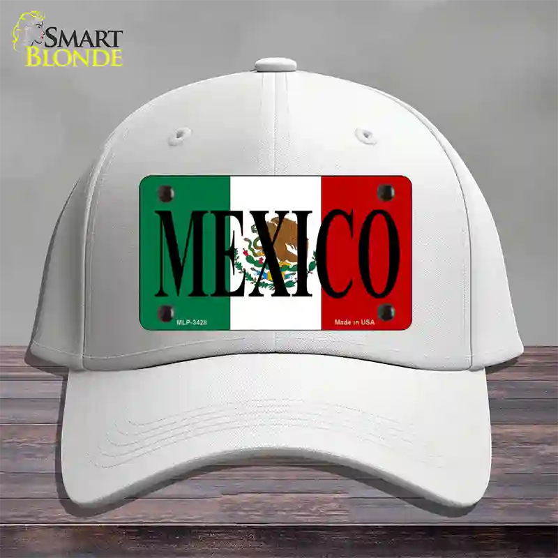 Mexico Novelty License Plate Hat Cotton / White