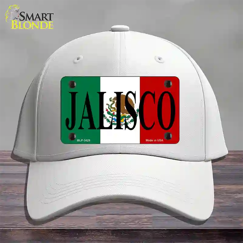 Jalisco Mexico Flag Novelty License Plate Hat Cotton / White