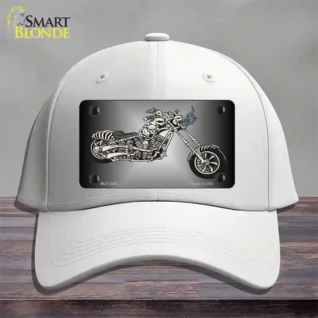 Chopper Skull Novelty License Plate Hat Cotton / White