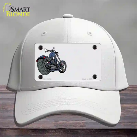 Motorcycle Offset Novelty License Plate Hat Cotton / White