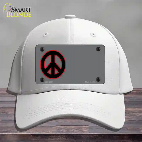 Peace Symbol Offset Novelty License Plate Hat Cotton / White