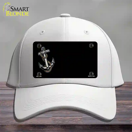 Anchor Offset Novelty License Plate Hat Cotton / White