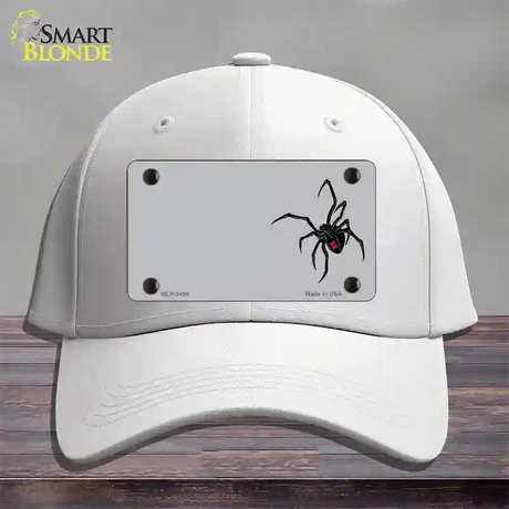 Black Widow Offset Novelty License Plate Hat Cotton / White