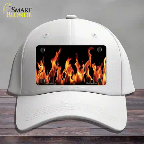 Flames Customizable Novelty License Plate Hat Cotton / White