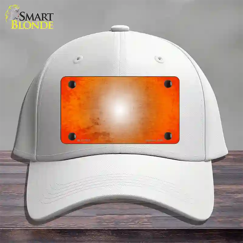 Orange White Fade Scratched Novelty License Plate Hat Cotton / White