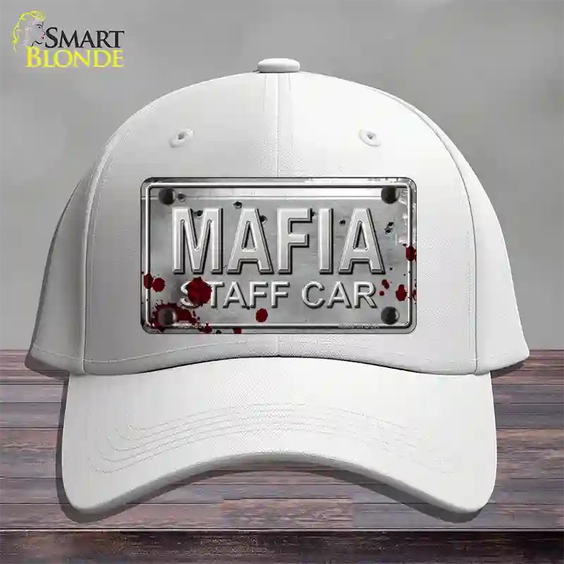 Mafia Staff Car Novelty License Plate Hat Cotton / White