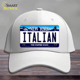 Italian New York Novelty License Plate Hat Cotton / White