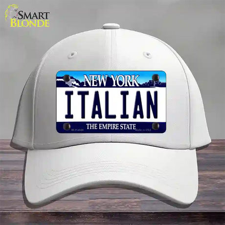 Italian New York Novelty License Plate Hat Cotton / White