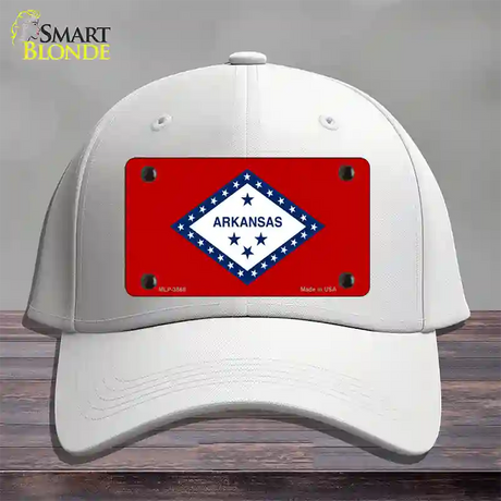 Arkansas State Flag Novelty License Plate Hat Cotton / White