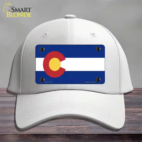 Colorado State Flag Novelty License Plate Hat Cotton / White