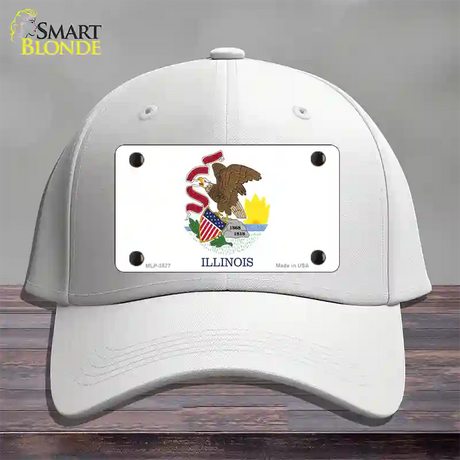 Illinois State Flag Novelty License Plate Hat Cotton / White