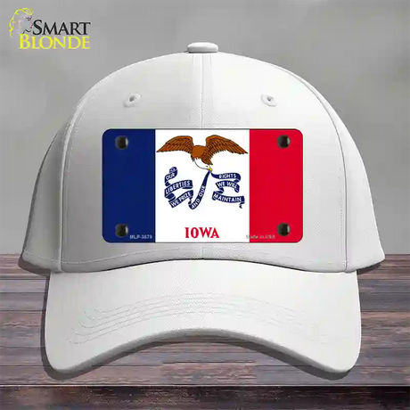 Iowa State Flag Novelty License Plate Hat Cotton / White